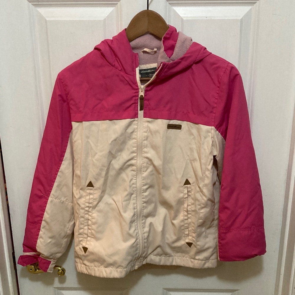 Eddie Bauer Pink and Cream Kids Raincoat